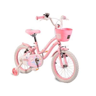 Детски велосипед с помощни колела 16" розово - 1683