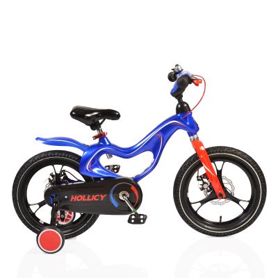Детски магнезиев велосипед с помощни колела Moni 16", син