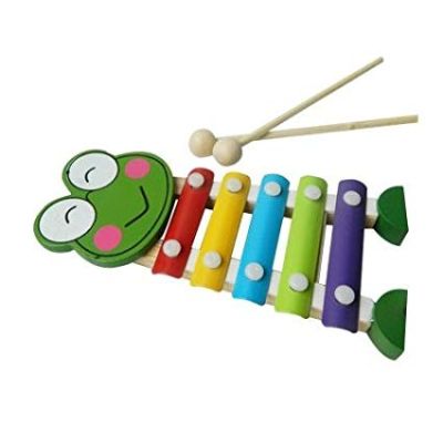 Дървен музикален ксилофон жабка