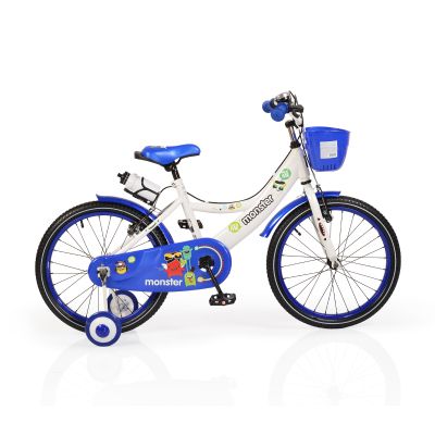 Детски велосипед с помощни колела 20" син 2081