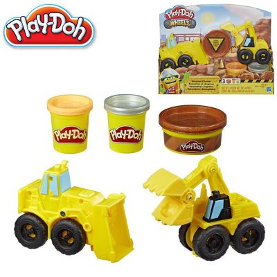 Комплект багери и 3 цвята пластилин PlayDoh Wheels 