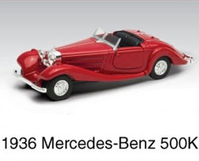 Метален ретро автомобил Mercedes-Benz 500 K 1936 Cabrio - 1:34 Welly 98879