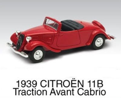 Метален ретро автомобил Citroen 11B 1939 Cabrio 1:34 Welly 98878