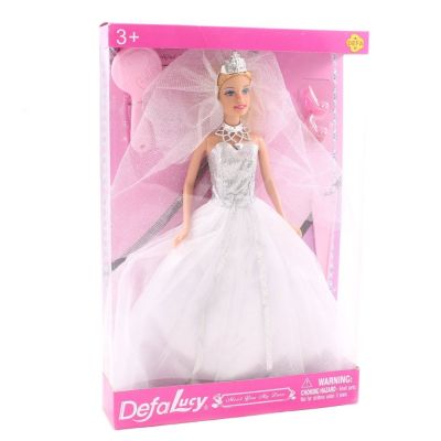 Кукла Дефа Люси с булчинска рокля и стойка