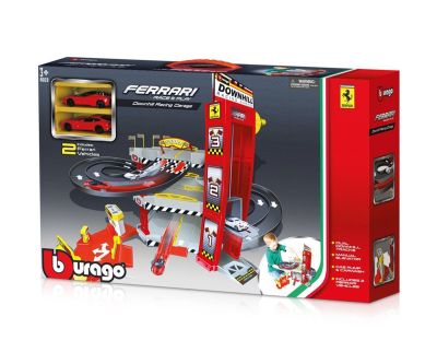 Писта Bburago Ferrari стезателен гараж с 2 коли 1:43