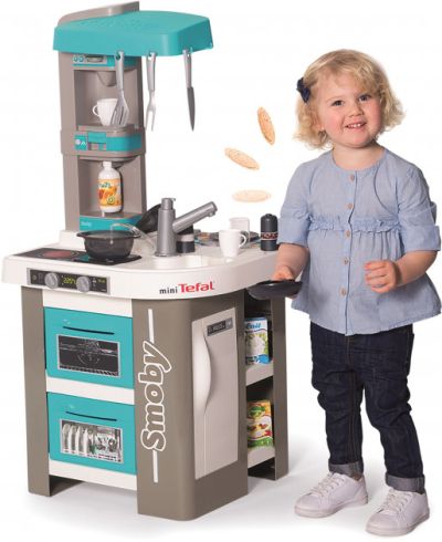 Интерактивна детска кухня Smoby Tefal Studio с аксесоари, кипящ ефект и звуци