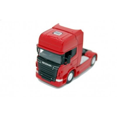 Метален камион влекач Scania V8 R730 Welly 1/32 червен