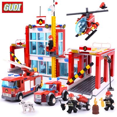 Конструктор пожарна станция с Хеликоптер GUDI 9217