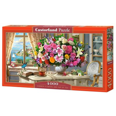 Пъзел Летни цветя и чаша чай 4000 части Castorland 400263