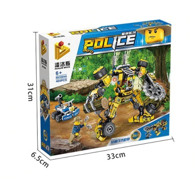 Конструктор Полицейска гонка с робот Police 2 в 1 - 681004A