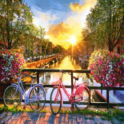 Пъзел Castorland 1000 части Живописен Амстердам с велосипеди 104536