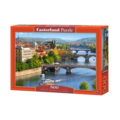 Пъзел Castorland 500 части Гледка към мостовете на Прага 53087