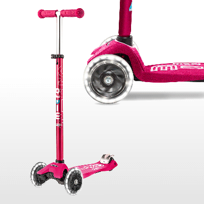Тротинетки с две колела MAXI MICRO DELUXE LED Pink