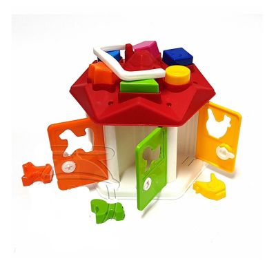 Образователна играчка Къща сортер с цветни форми