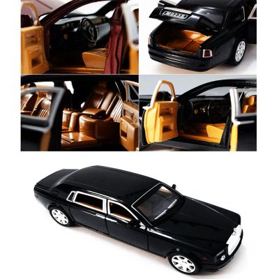 Метален автомобил със звук и светлини Rolls-Royce Phantom черен 1/24