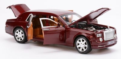 Метален автомобил със звук и светлини Rolls-Royce Phantom бордо 1/24