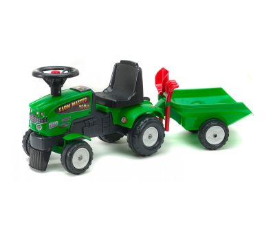 Детски трактор с ремарке за яздене с лопата и гребло Falk 1081c