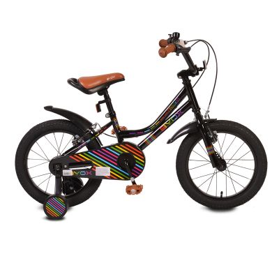 Детски велосипед BYOX със спомагателни колела 16" Little Princess черен
