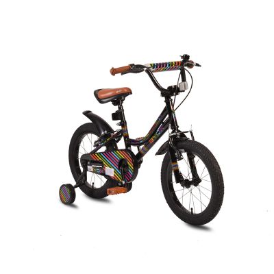 Детски велосипед BYOX със спомагателни колела 16" Little Princess черен