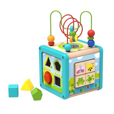 Дървен сортер куб Multi Cube Tooky Toy  