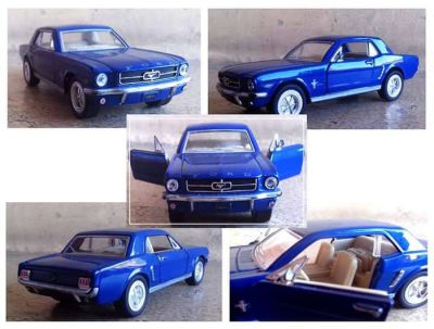 Метална количка 1964 Ford Mustang - blue Kinsmart 1/38