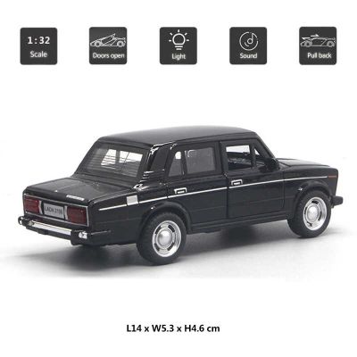 Метална кола Lada 2106 със светлини и звуци - black 1:32 