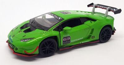 Метална количка Lamborghini Huracan LP620-2, green Kinsmart 1/36 