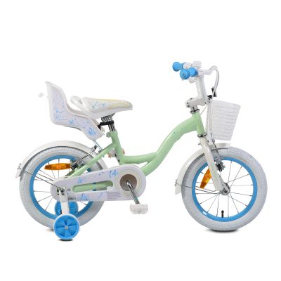 Детски велосипед с помощни колела Byox 14'' Flower тюркоаз