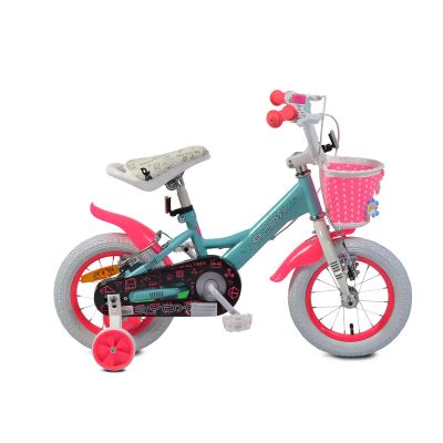Детски велосипед Byox със спомагателни колела 12" PRINCESS тюркоаз
