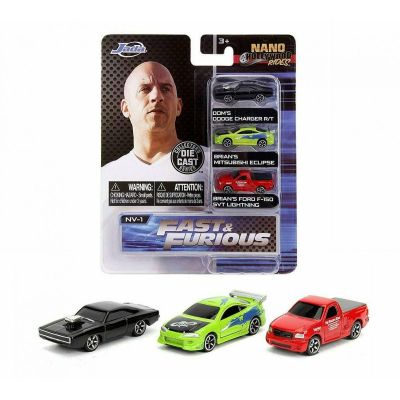 Комплект 3 метални автомобила Nano Fast & Furious 1:87 Jada Toys 253201000