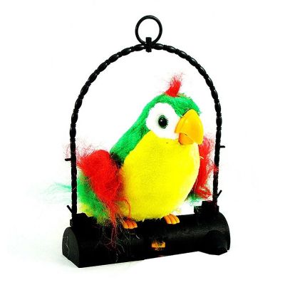 Говорящ повтарящ папагал на стойка