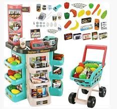 Детски магазин с продукти и количка за пазаруване 668-76