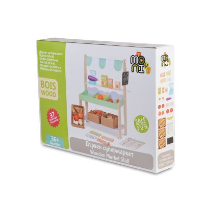 Дървен супермаркет с комплект продукти - 4425 Moni Toys  