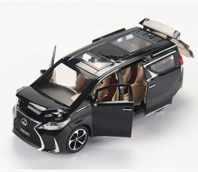 Метален минибус със звук и светлини Lexus LM 300h black 1/24