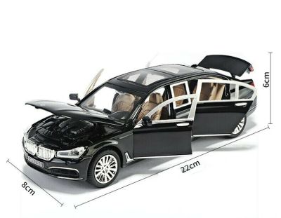 Метален автомобил лимузина със звук и светлини BMW-760LI black 1/24
