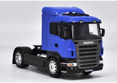 Метален камион влекач Scania R470 WELLY 1/32 син