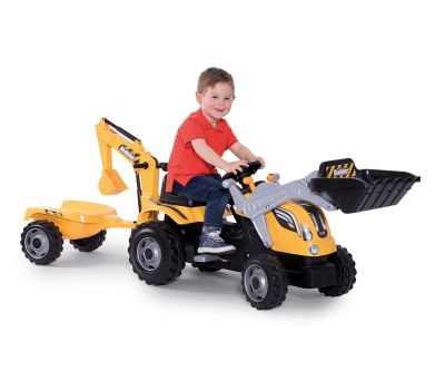 Детски трактор с педали,ремарке и товарач Smoby Builder Max 710301