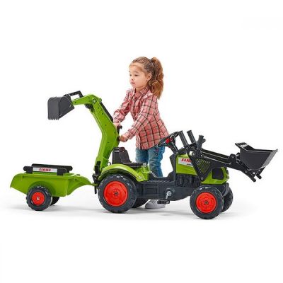 Детски трактор товарач с ремарке и гребло Falk 2040N