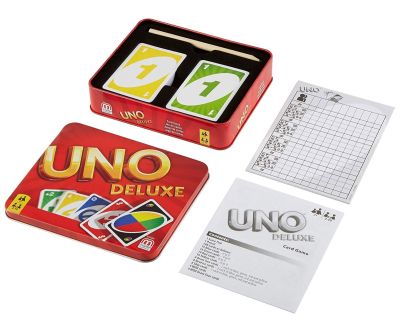 Карти за игра UNO Делукс в метална кутия Mattel K0888 