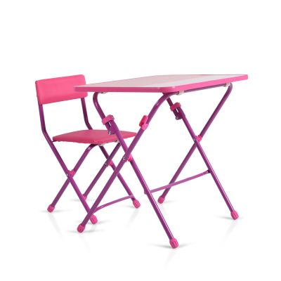 Детска сгъваема маса със стол Nika pink