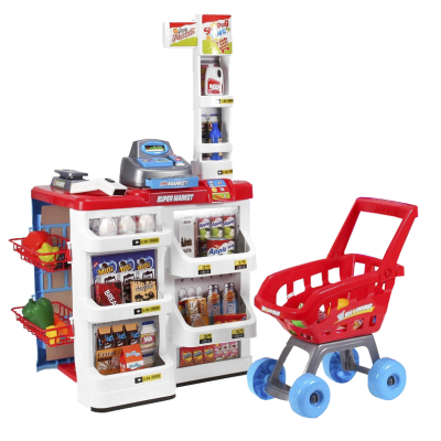 Детски магазин с продукти и количка за пазаруване 668-01