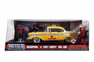 Метален автомобил YELLOW TAXI CHEVY 1957 DEAD POOL 1/24 Jada Toy 253225001