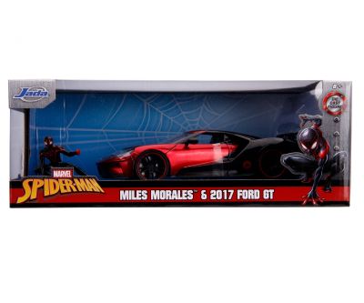 Метален автомобил Marvel Spiderman Miles Morales 2017 Ford GT 1/24 Jada 253225008