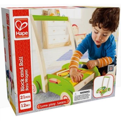 Дървена играчка за прохождане и строител 2 в 1 Hape - H0371