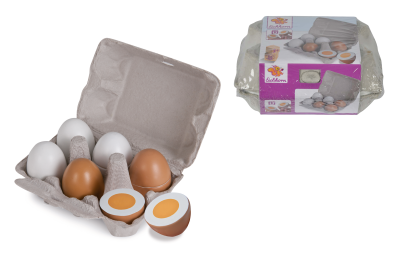 Комплект 6 броя дървени яйца с магнит Eichhorn 100003737