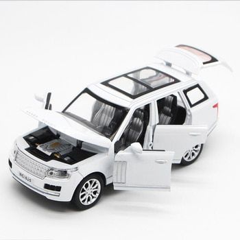 Метална количка Range Rover със звук и светлини бяла