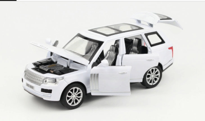 Метална количка Range Rover със звук и светлини бяла