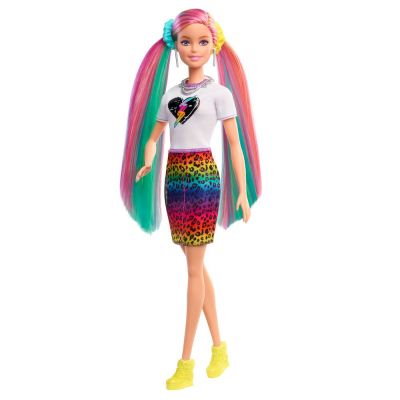 Кукла Barbie® Leopard Rainbow hair GRN81