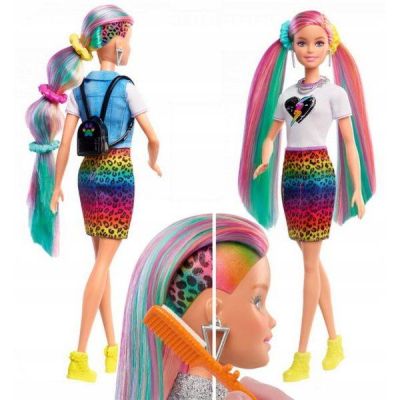Кукла Barbie® Leopard Rainbow hair GRN81