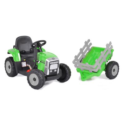  Детски акумулаторен трактор с ремaрке Farmer, зелен